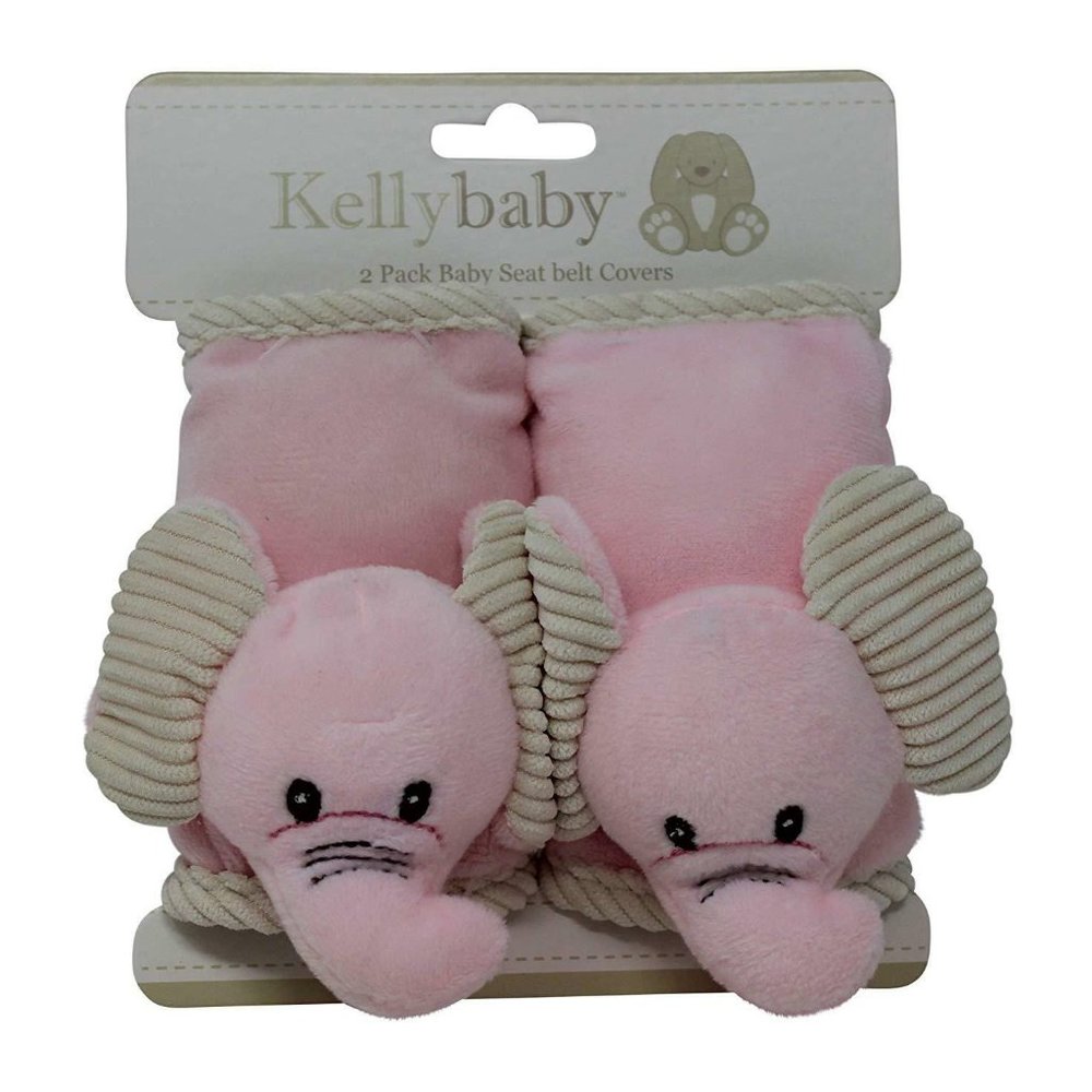 Kelly Baby Pink Elephant Baby Seat Belt Covers